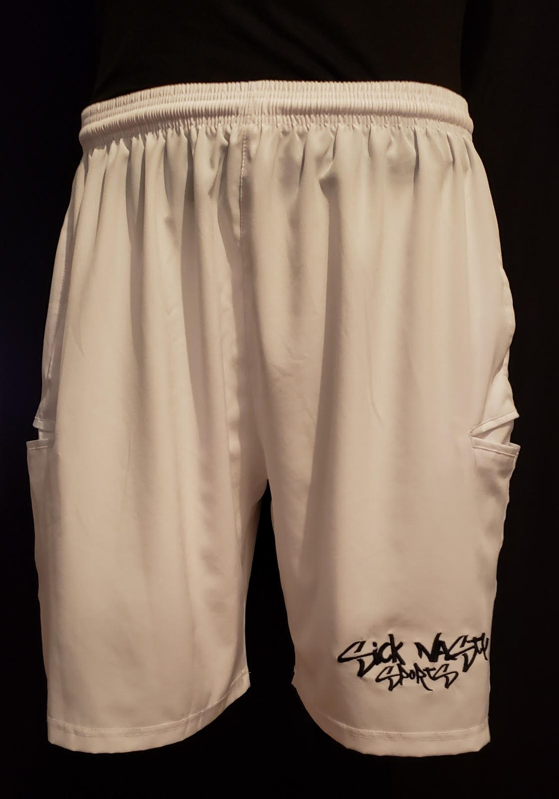 2021 Sick Nasty Sports "Light Weight" 4 Way White Stretch Shorts